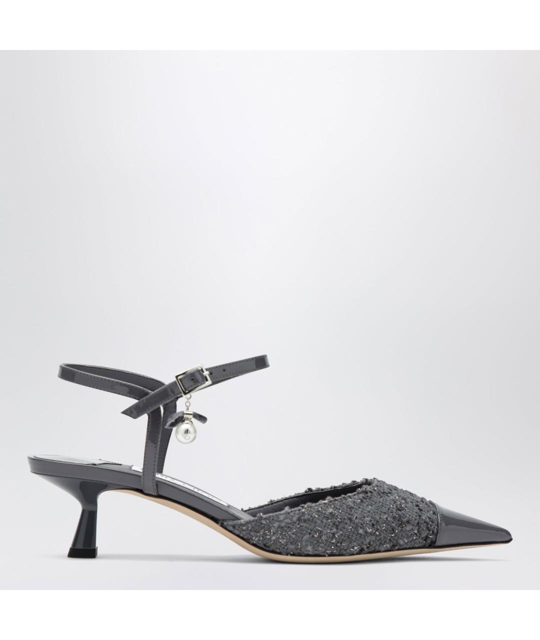 JIMMY CHOO Серые текстильные туфли, фото 2