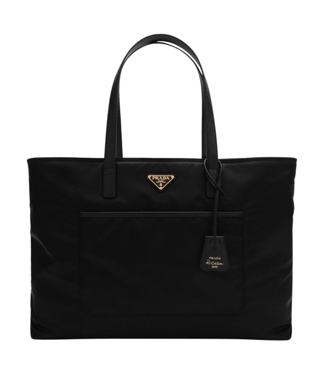 PRADA Черная тканевая сумка тоут, фото 1