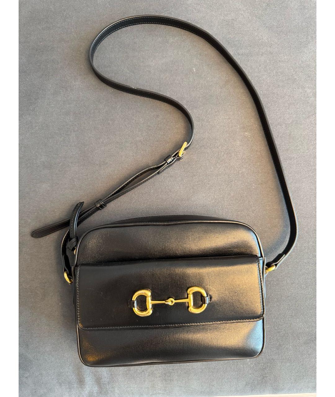GUCCI Черная кожаная сумка через плечо, фото 9