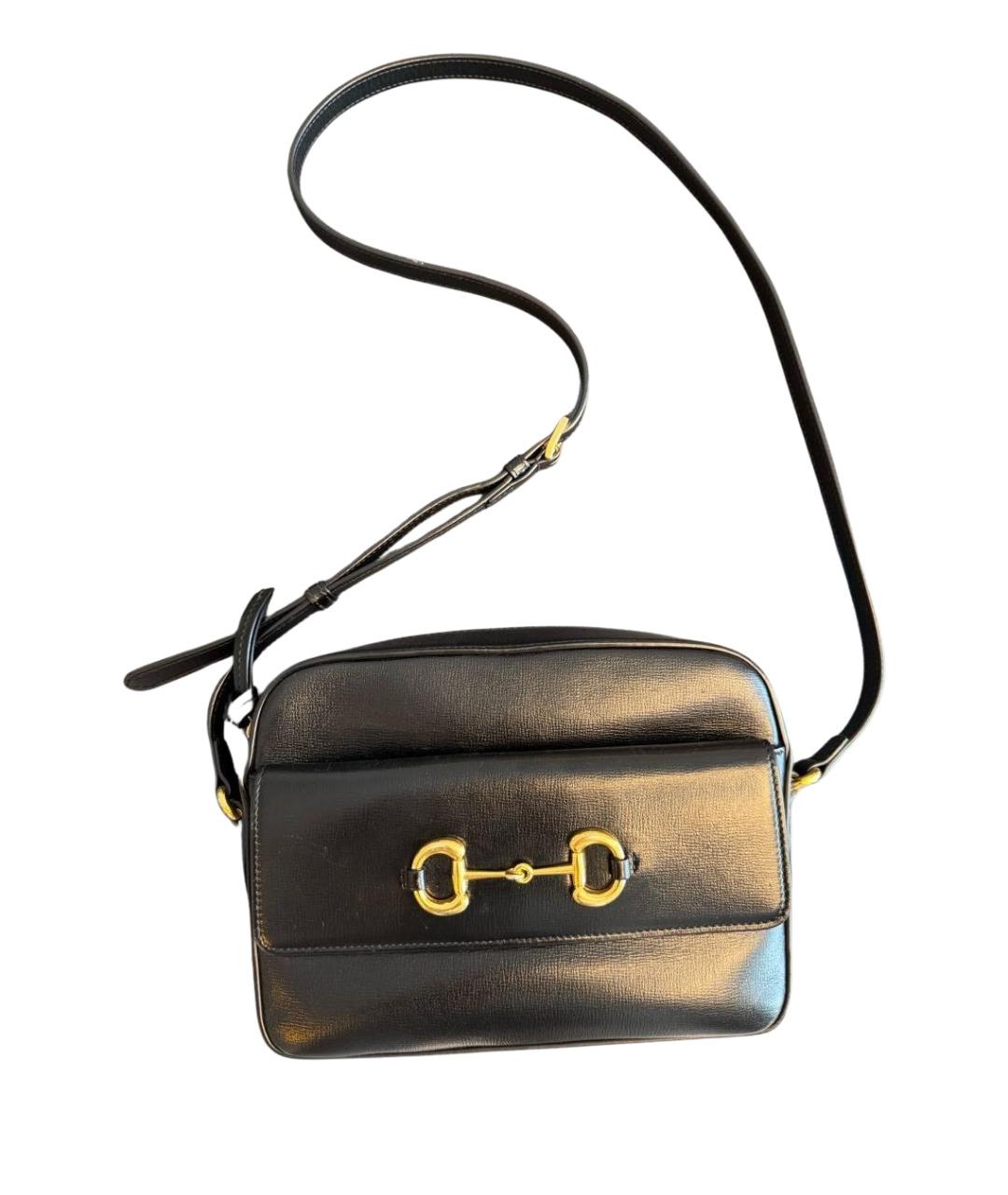 GUCCI Черная кожаная сумка через плечо, фото 1