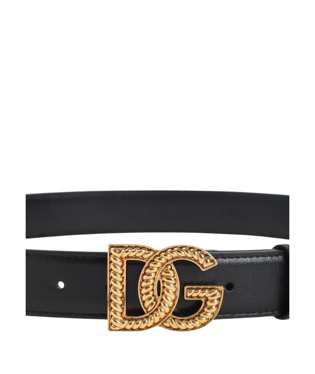 DOLCE&GABBANA Черный кожаный ремень, фото 2