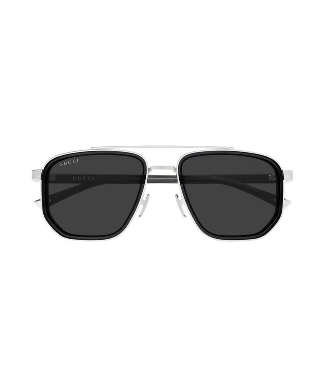 GUCCI Серебряные металлические солнцезащитные очки, фото 2