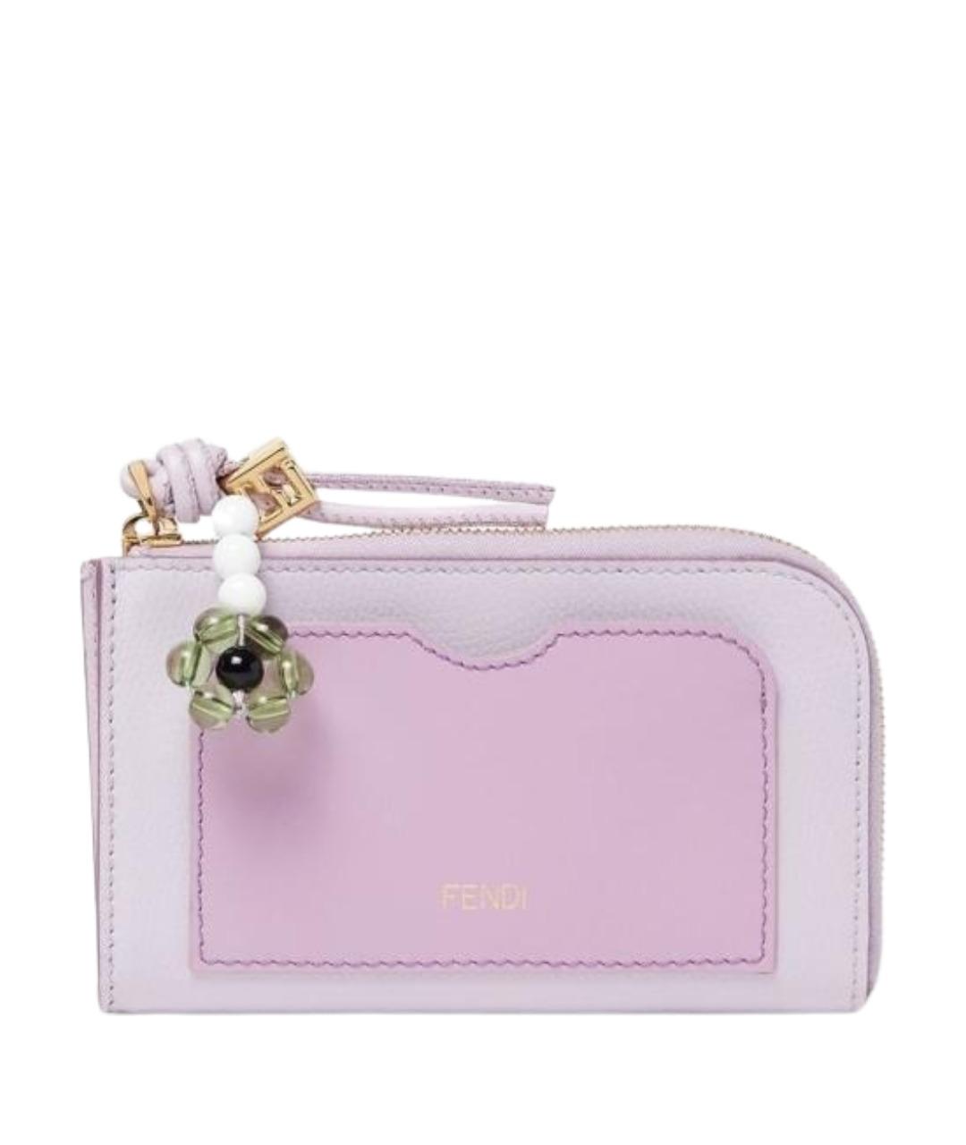 FENDI Фиолетовый кожаный кардхолдер, фото 1
