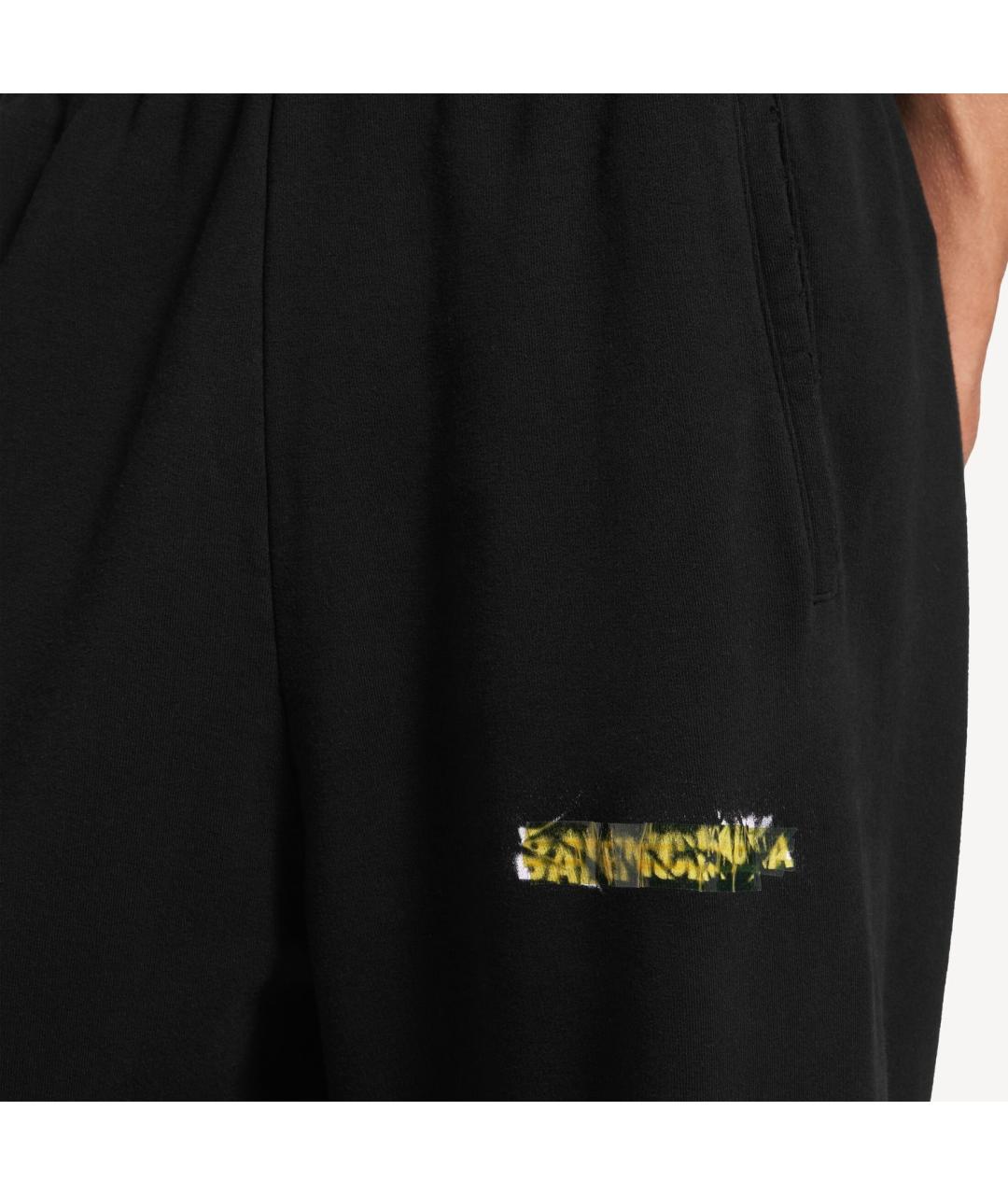 BALENCIAGA Черные хлопковые повседневные брюки, фото 4