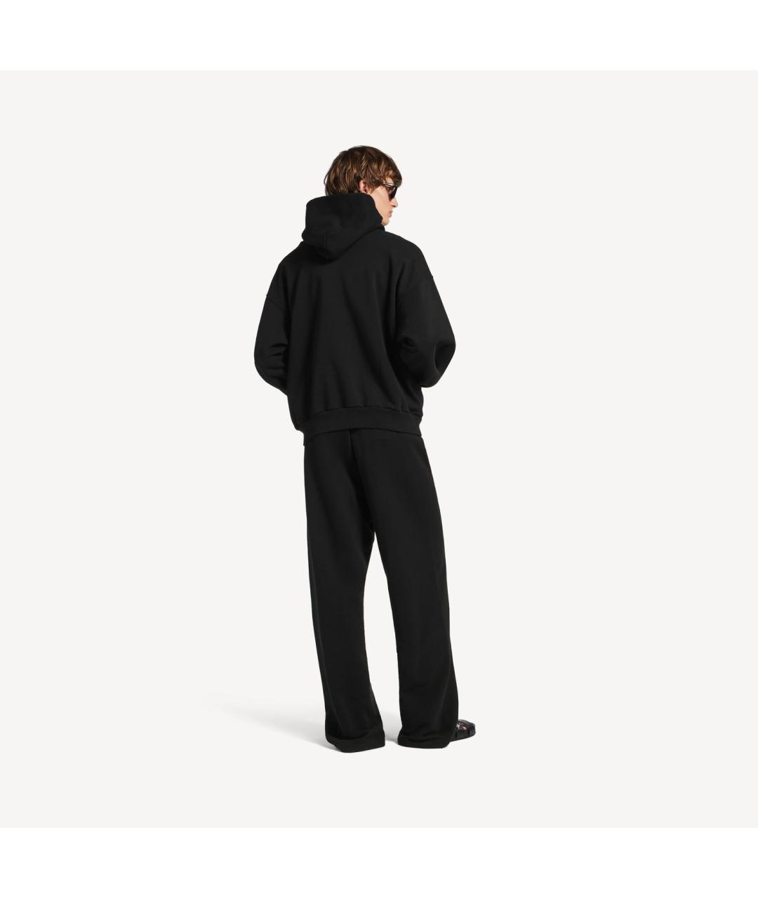 BALENCIAGA Черные хлопковые повседневные брюки, фото 2
