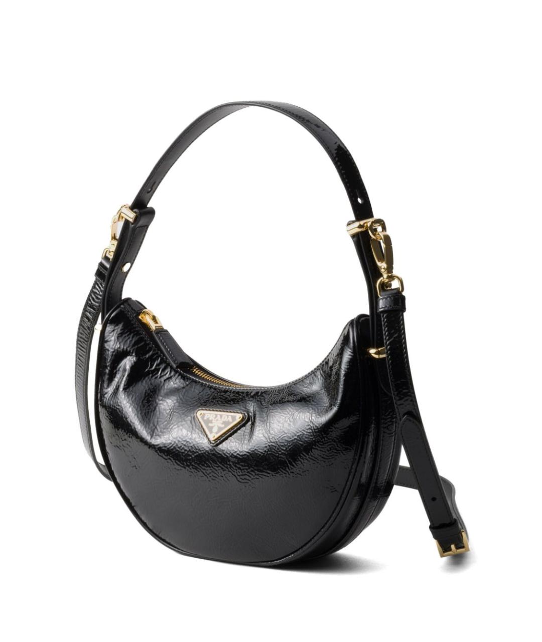 PRADA Черная сумка через плечо из лакированной кожи, фото 3