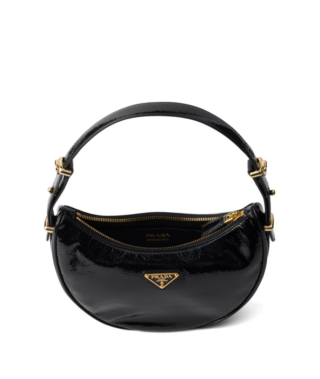 PRADA Черная сумка через плечо из лакированной кожи, фото 2