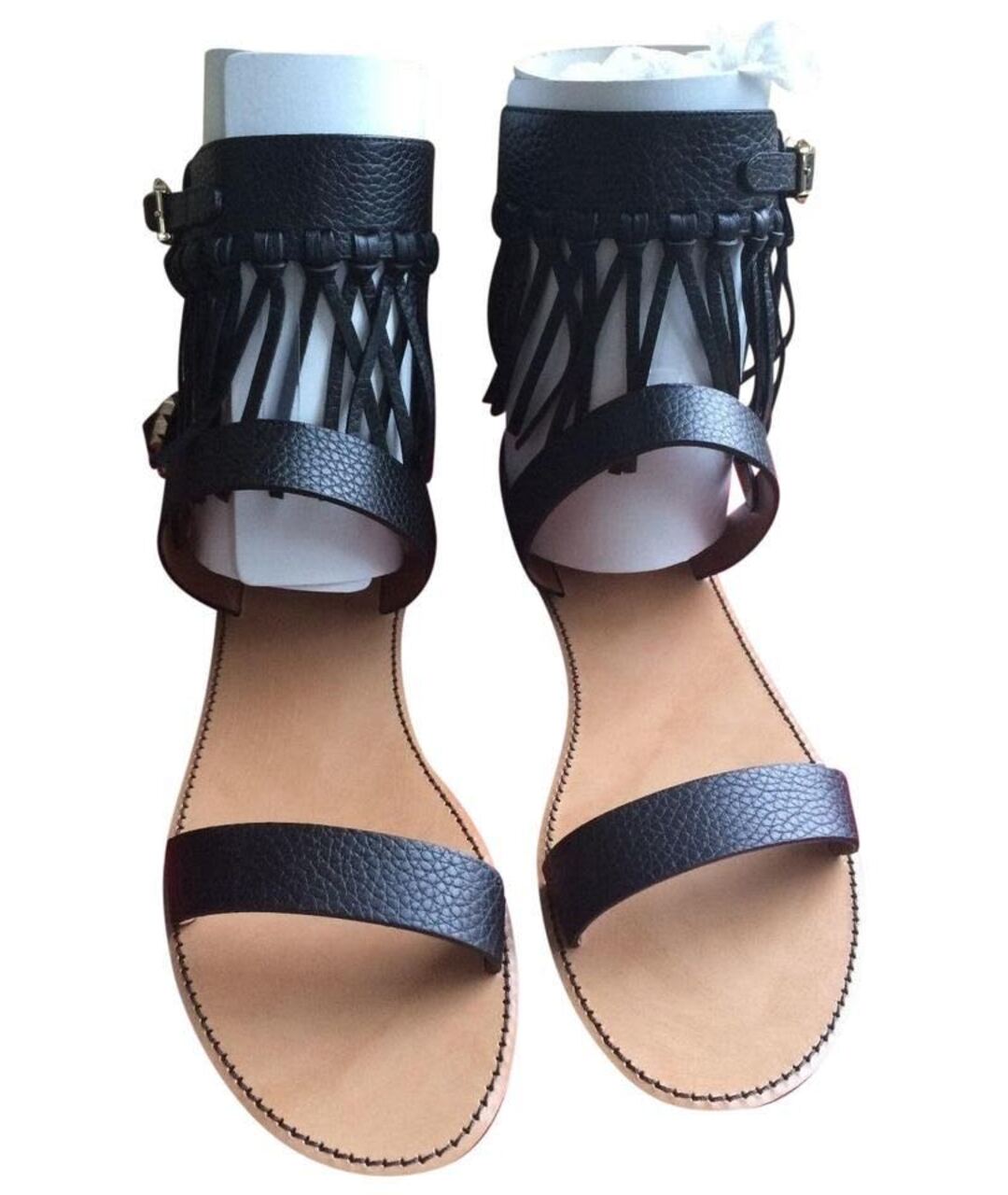 VALENTINO Черные кожаные сандалии, фото 4