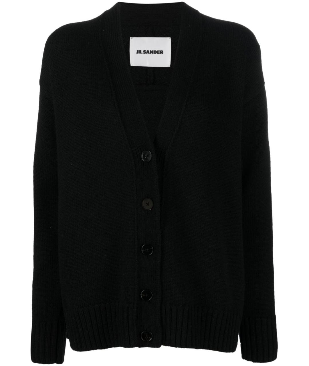 JIL SANDER Черный кашемировый кардиган, фото 1