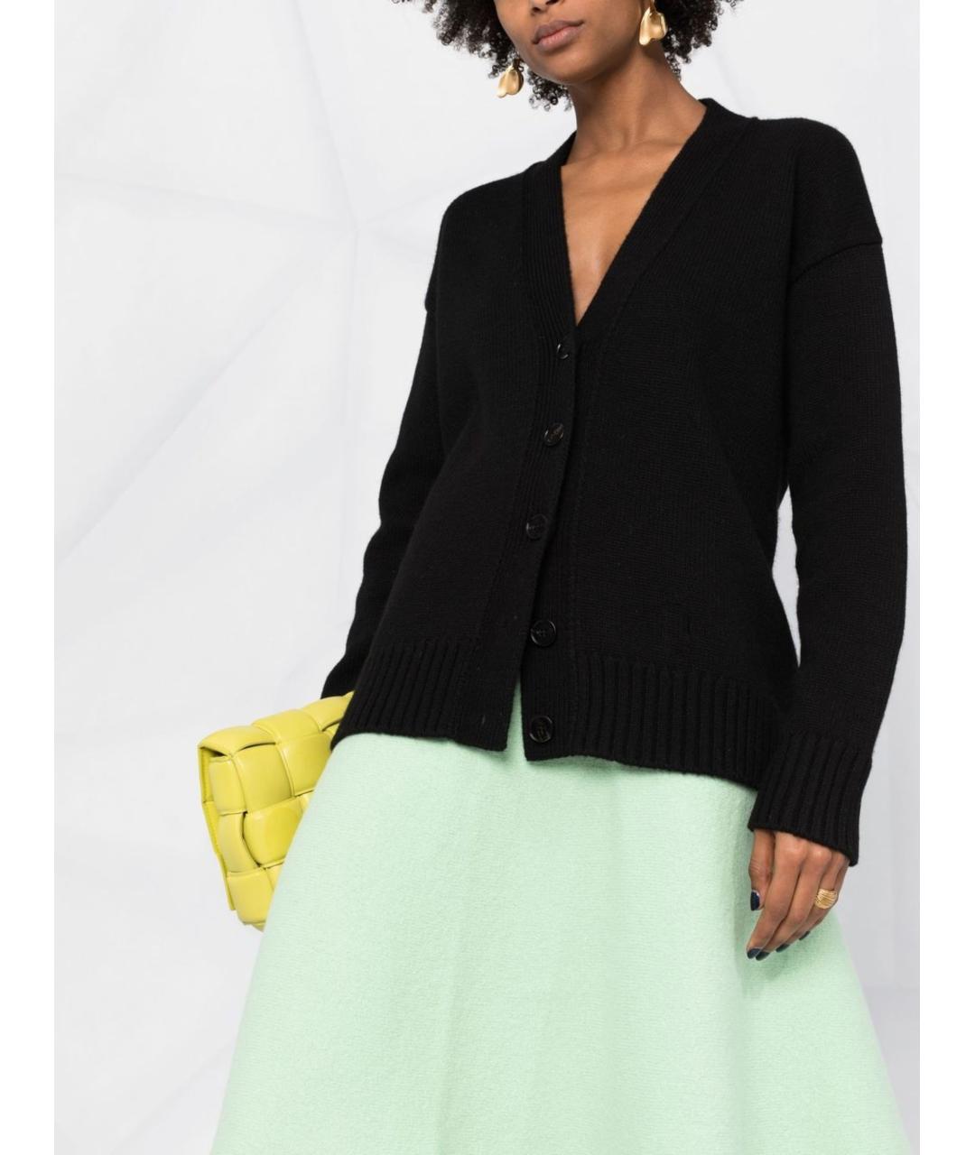 JIL SANDER Черный кашемировый кардиган, фото 3