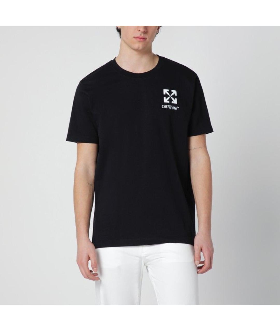 OFF-WHITE Черная хлопковая футболка, фото 3