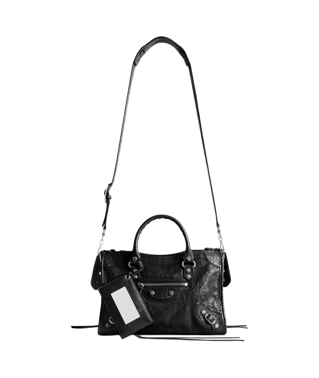 BALENCIAGA Черная кожаная сумка через плечо, фото 2