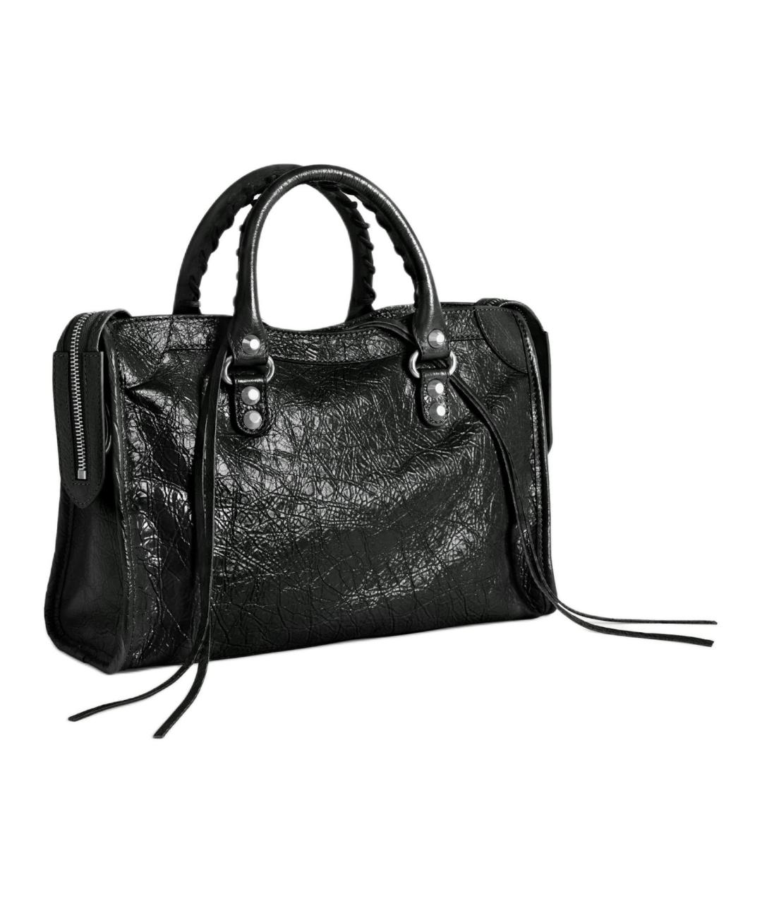 BALENCIAGA Черная кожаная сумка через плечо, фото 4