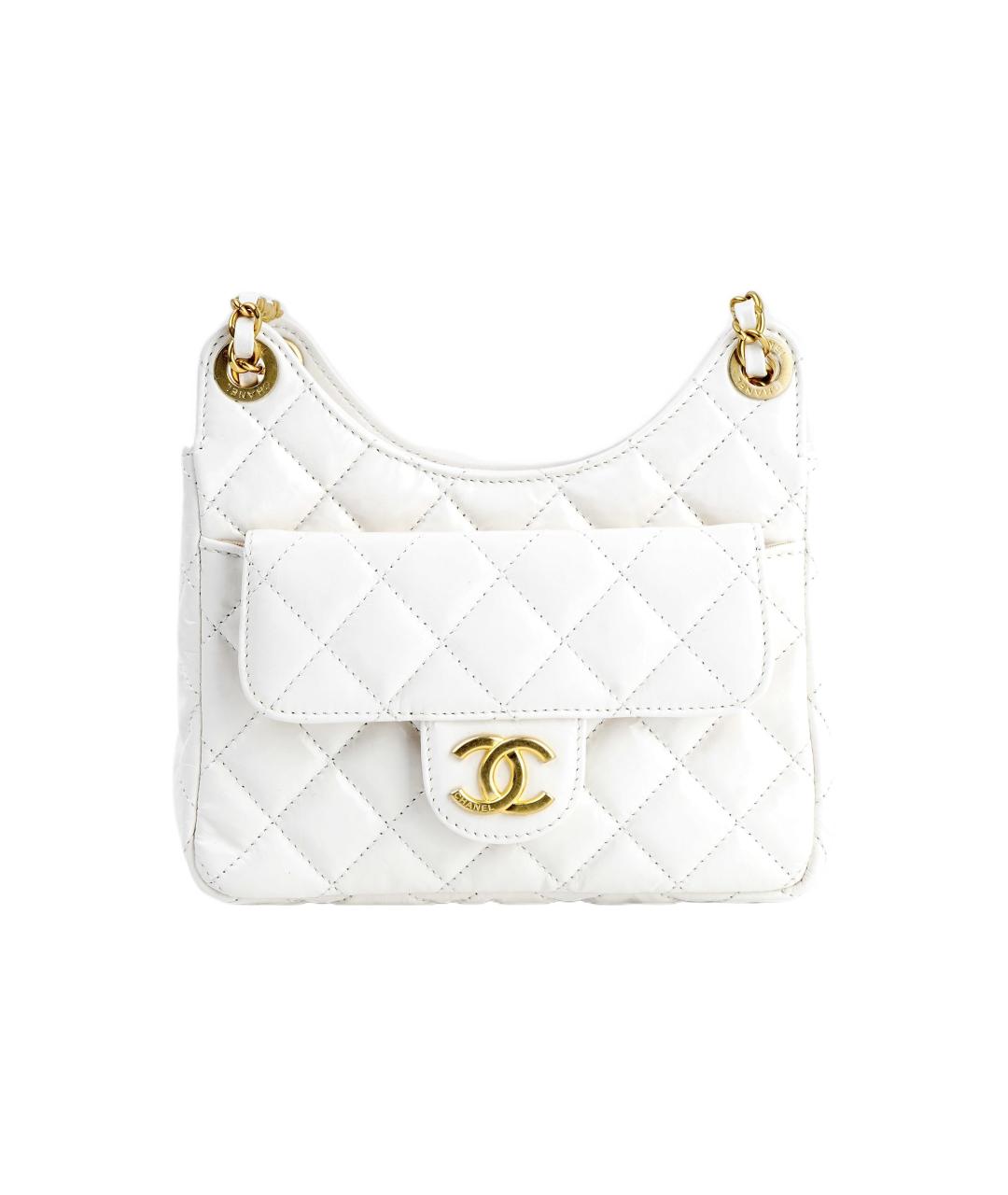 CHANEL Белая кожаная сумка через плечо, фото 6