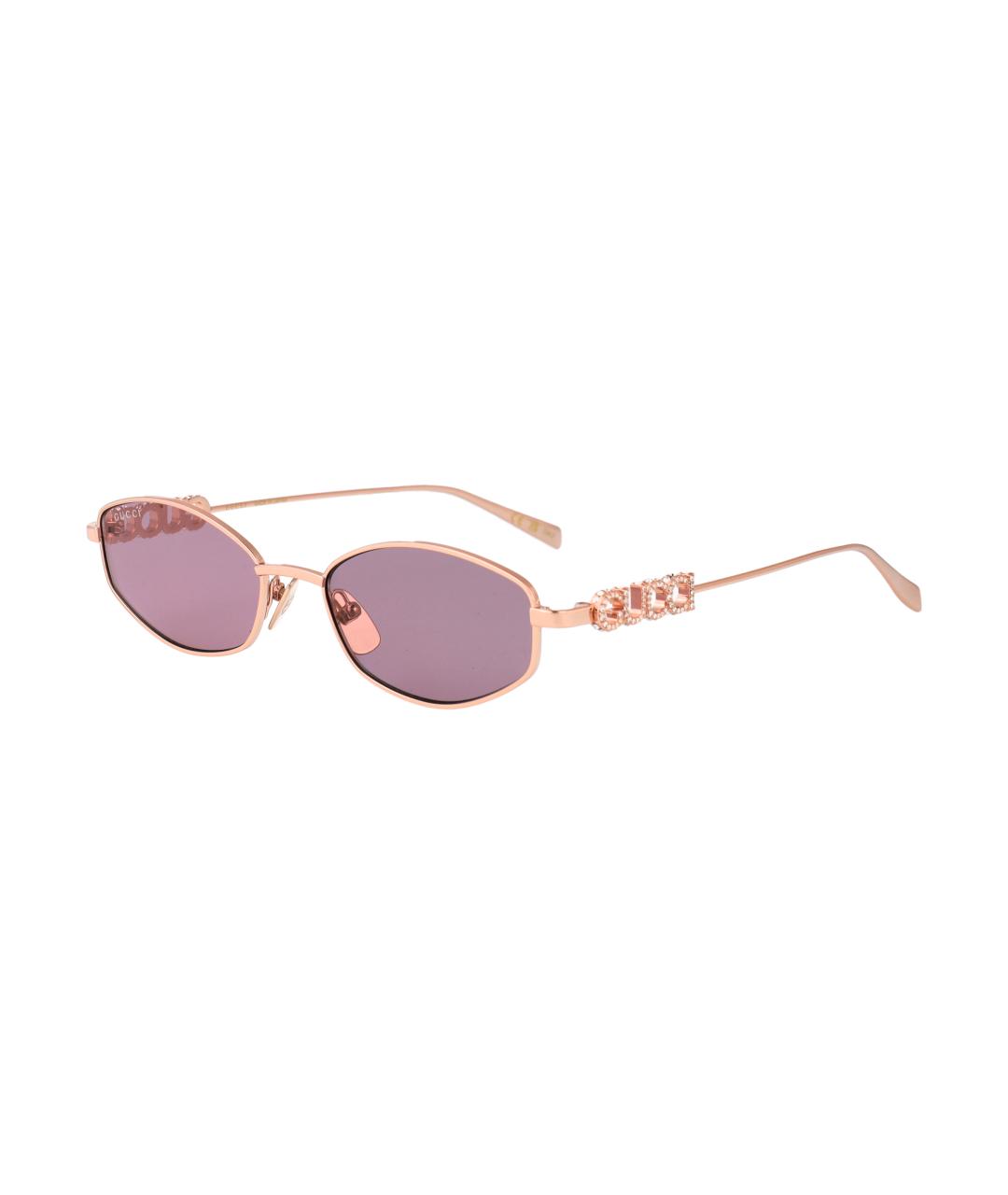 GUCCI Золотые металлические солнцезащитные очки, фото 1