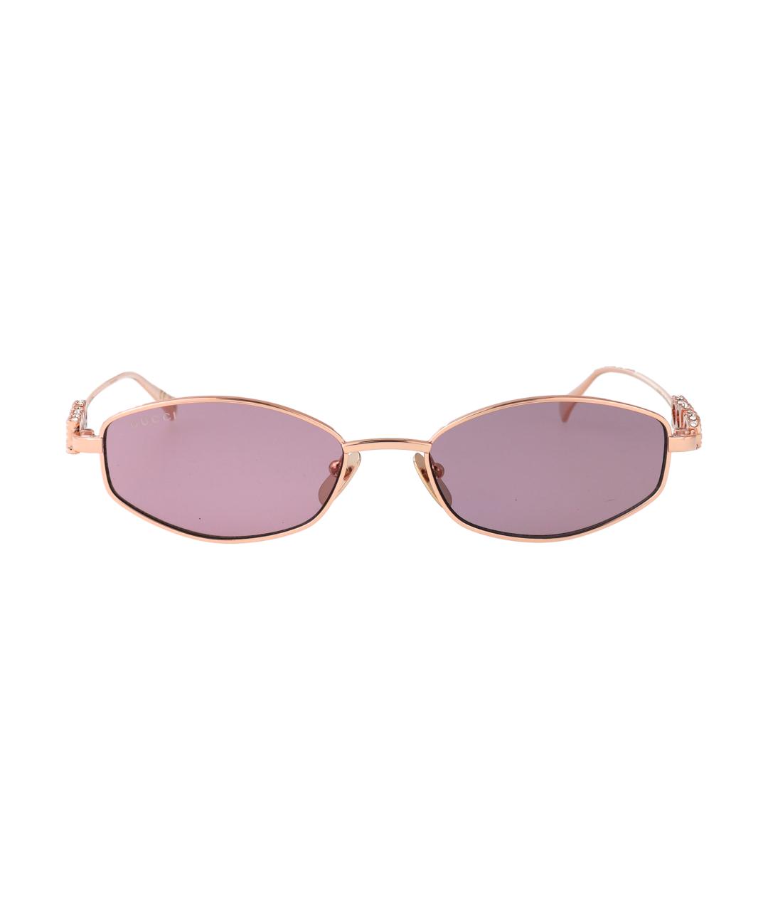 GUCCI Золотые металлические солнцезащитные очки, фото 2