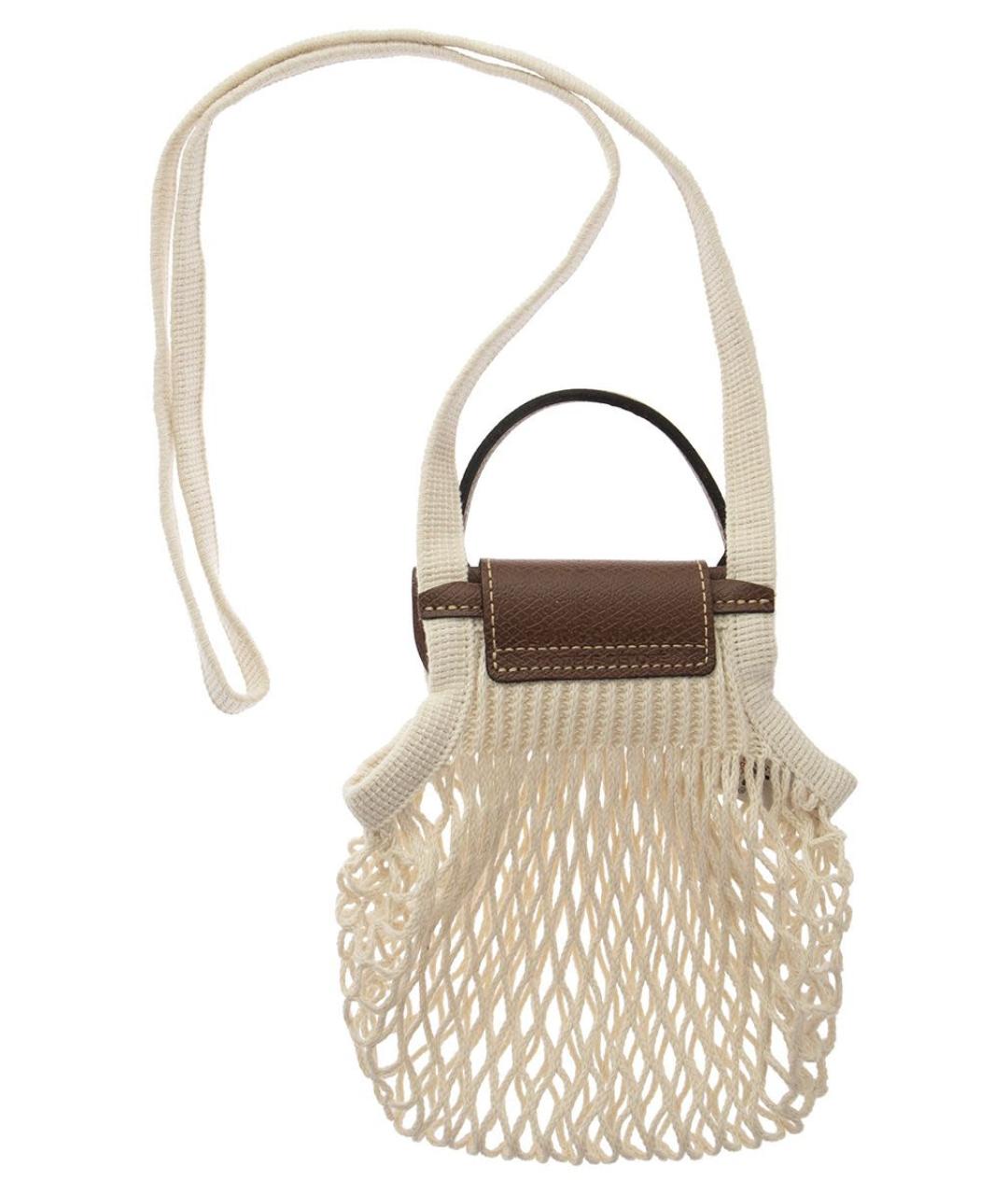 LONGCHAMP Бежевая хлопковая сумка через плечо, фото 2