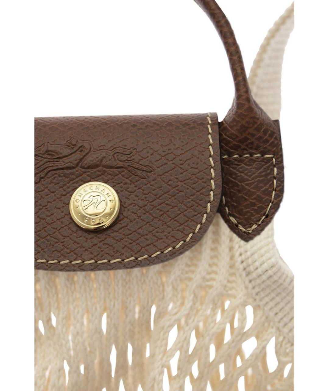 LONGCHAMP Бежевая хлопковая сумка через плечо, фото 3