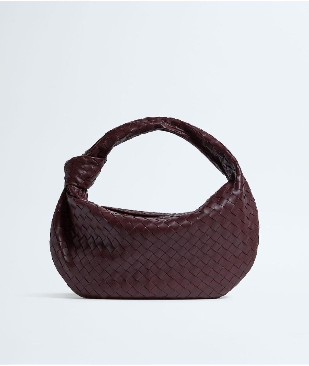 BOTTEGA VENETA Бордовая кожаная сумка через плечо, фото 4