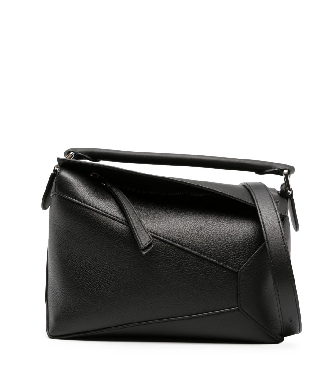 LOEWE Черная кожаная сумка тоут, фото 1