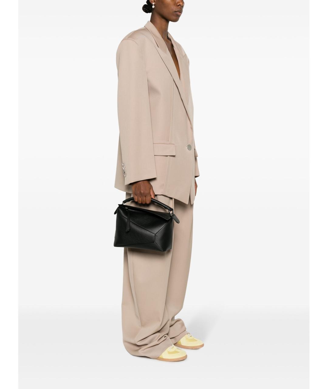 LOEWE Черная кожаная сумка тоут, фото 3
