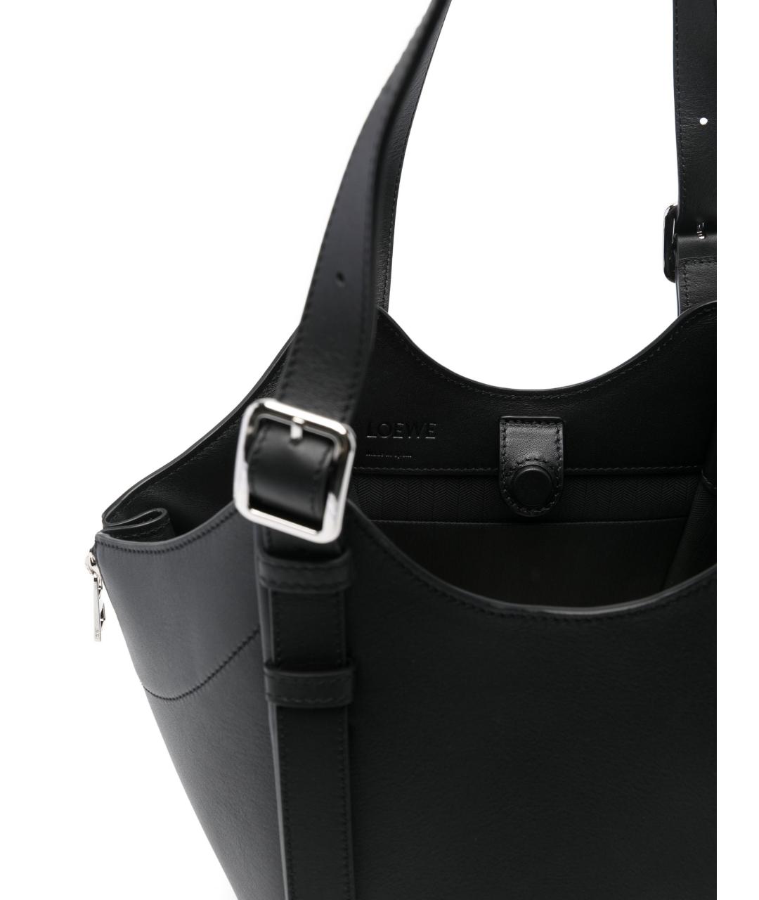 LOEWE Черная кожаная сумка тоут, фото 3