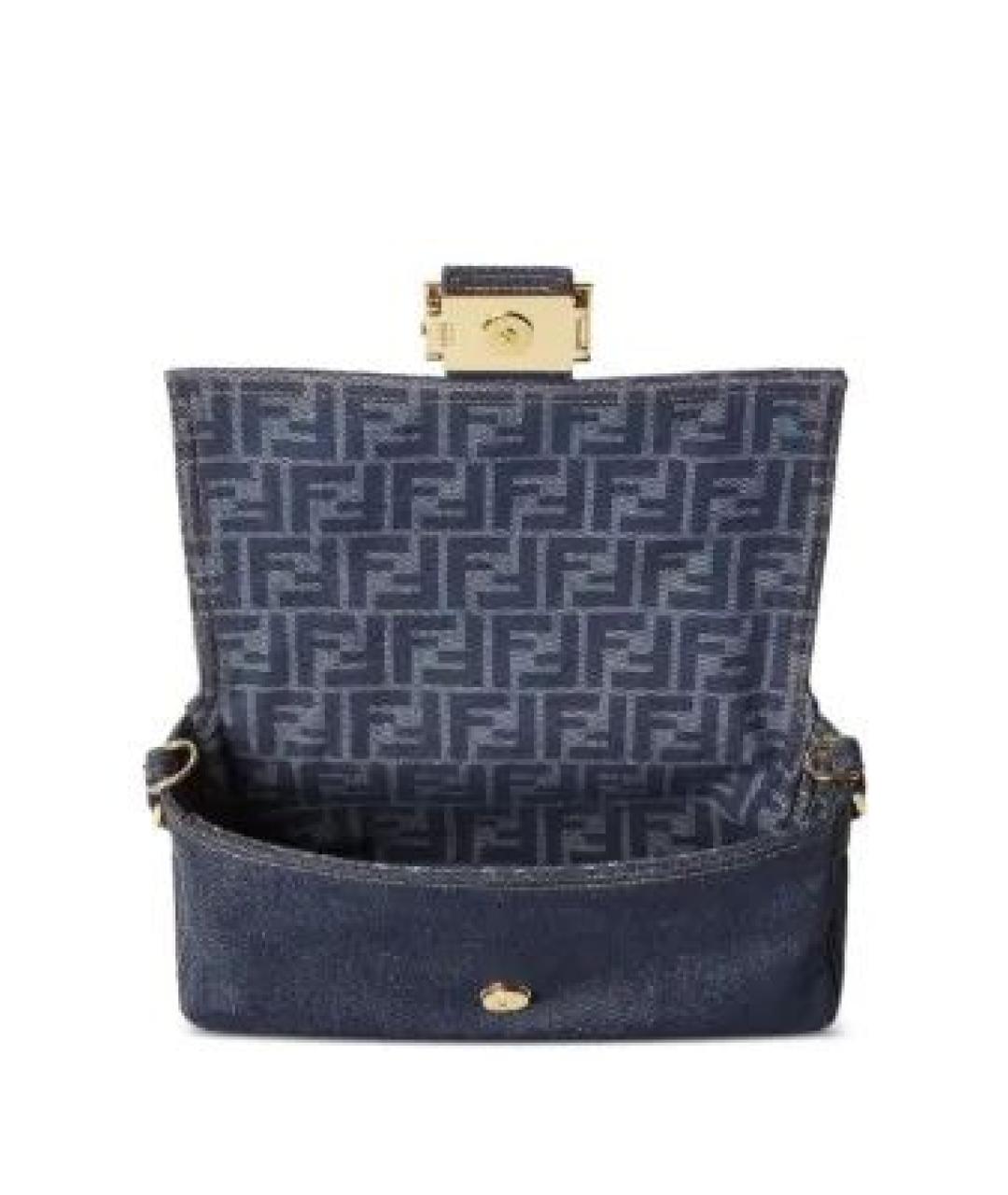 FENDI Синяя тканевая сумка через плечо, фото 5