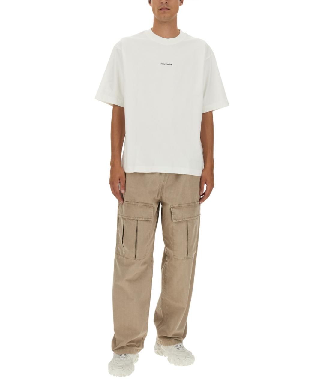 ACNE STUDIOS Бежевые хлопковые повседневные брюки, фото 3
