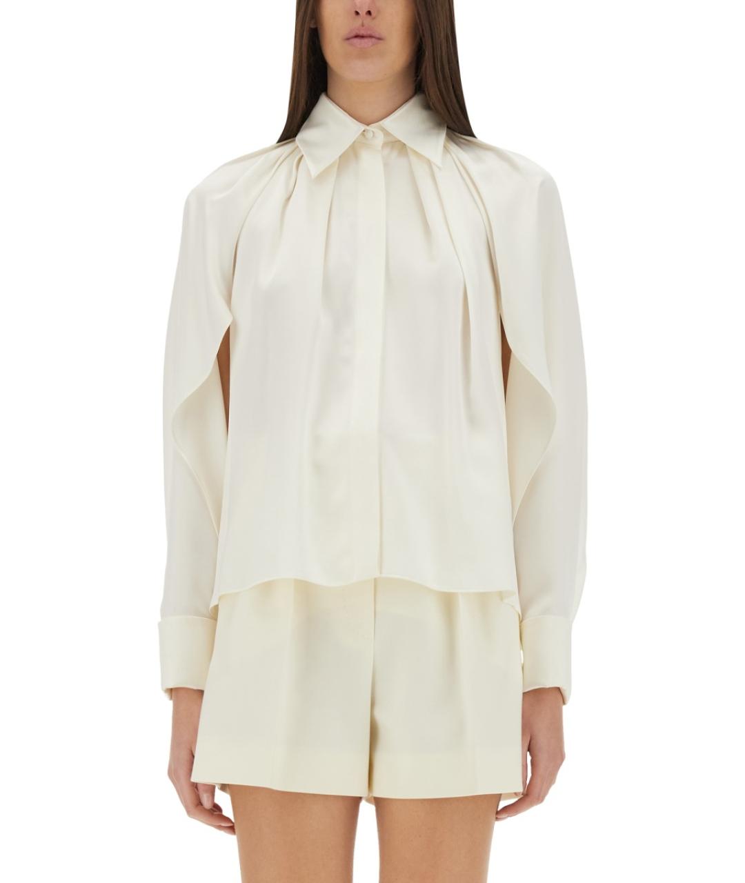 MAX MARA Белая шелковая рубашка, фото 1