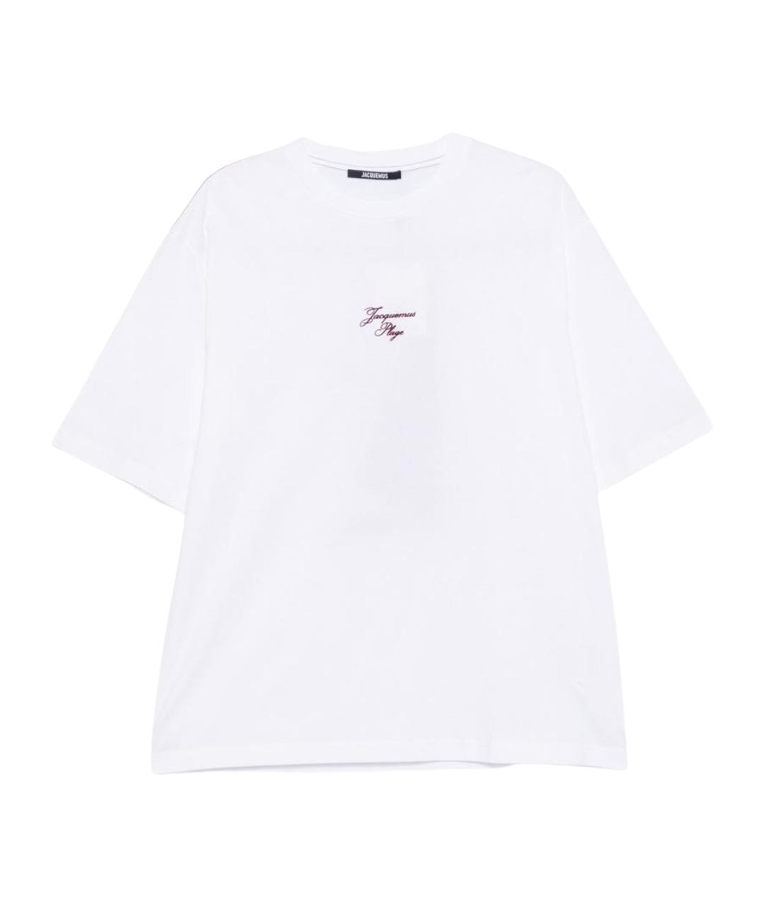 JACQUEMUS Белая хлопковая футболка, фото 1