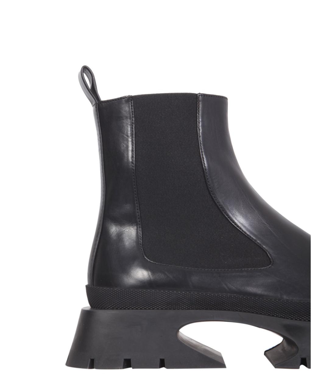 JIL SANDER Черные кожаные полусапоги, фото 3
