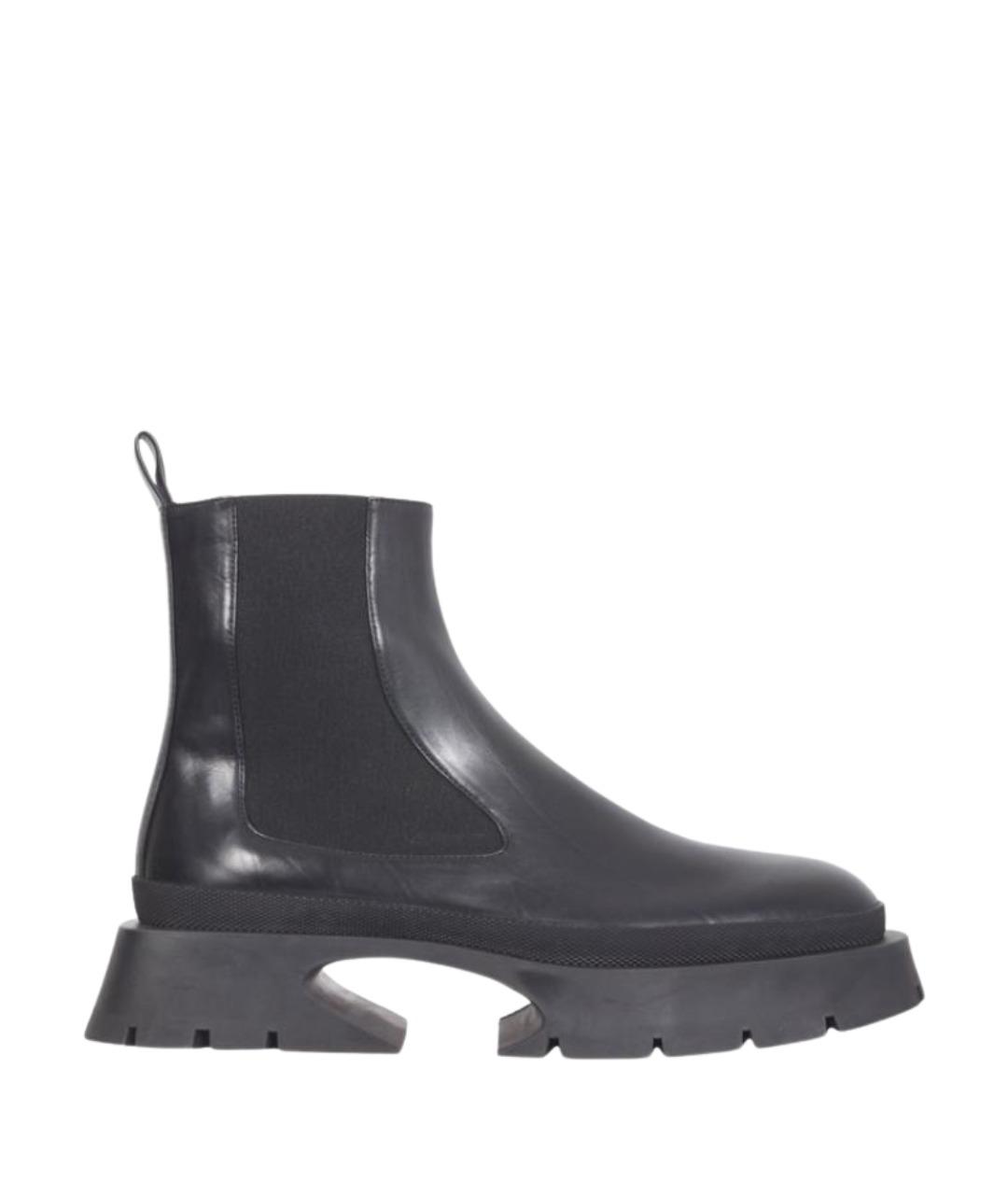 JIL SANDER Черные кожаные полусапоги, фото 1