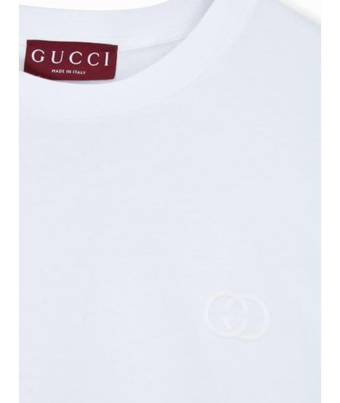 GUCCI Белая хлопковая футболка, фото 2