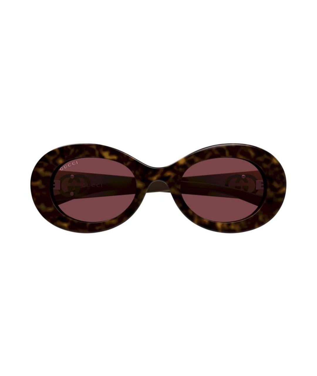 GUCCI Коричневые пластиковые солнцезащитные очки, фото 4