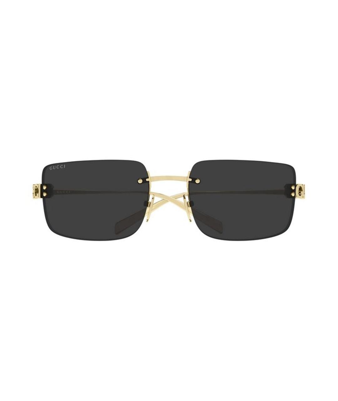GUCCI Золотые металлические солнцезащитные очки, фото 2