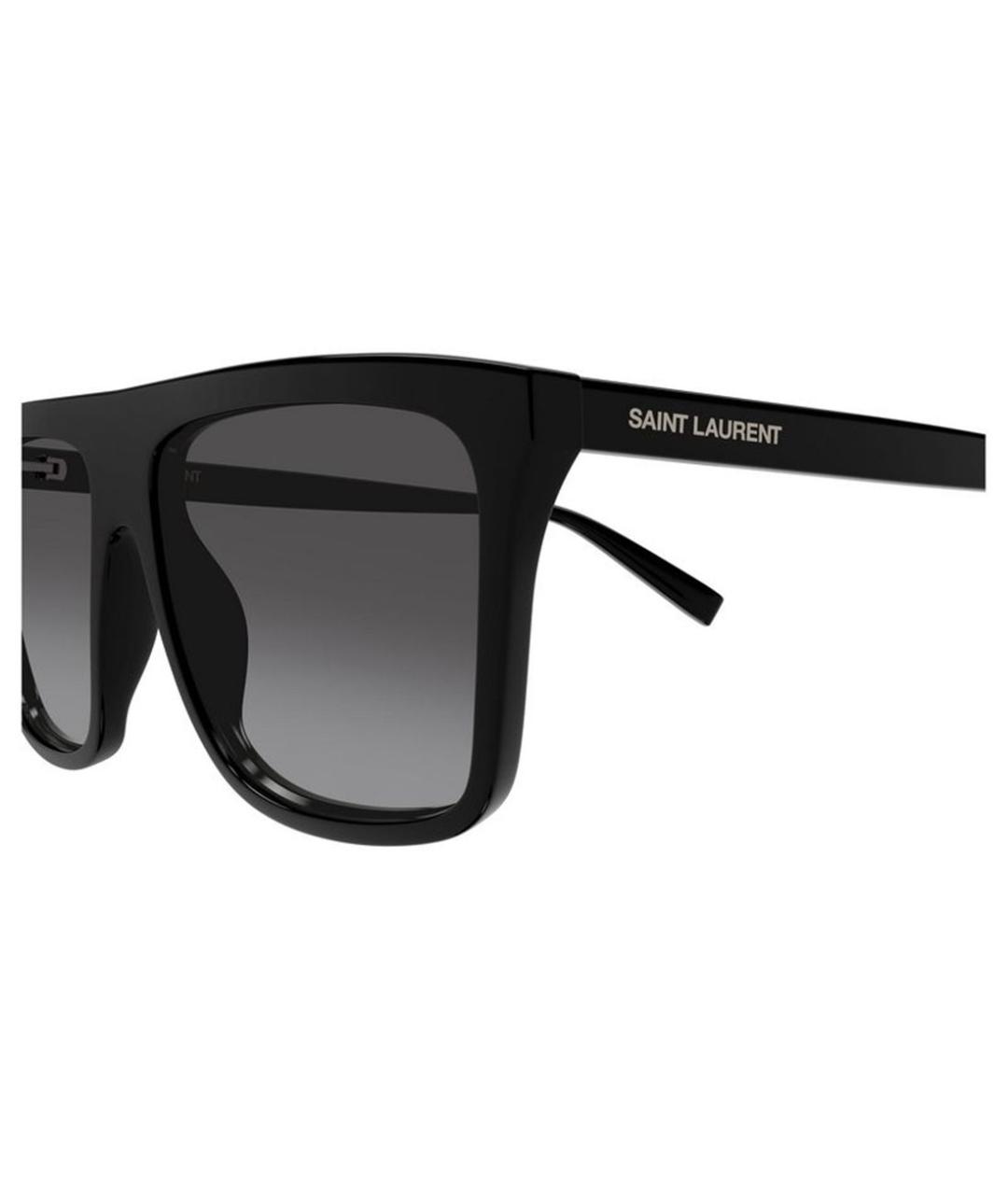 SAINT LAURENT Черные пластиковые солнцезащитные очки, фото 3
