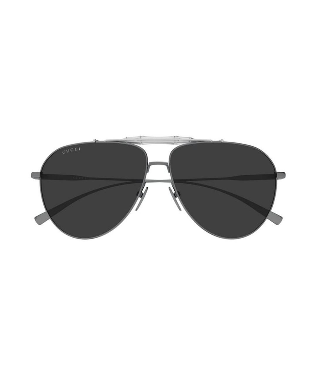 GUCCI Серебряные металлические солнцезащитные очки, фото 2