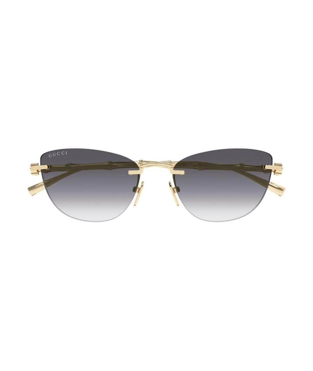GUCCI Золотые металлические солнцезащитные очки, фото 2