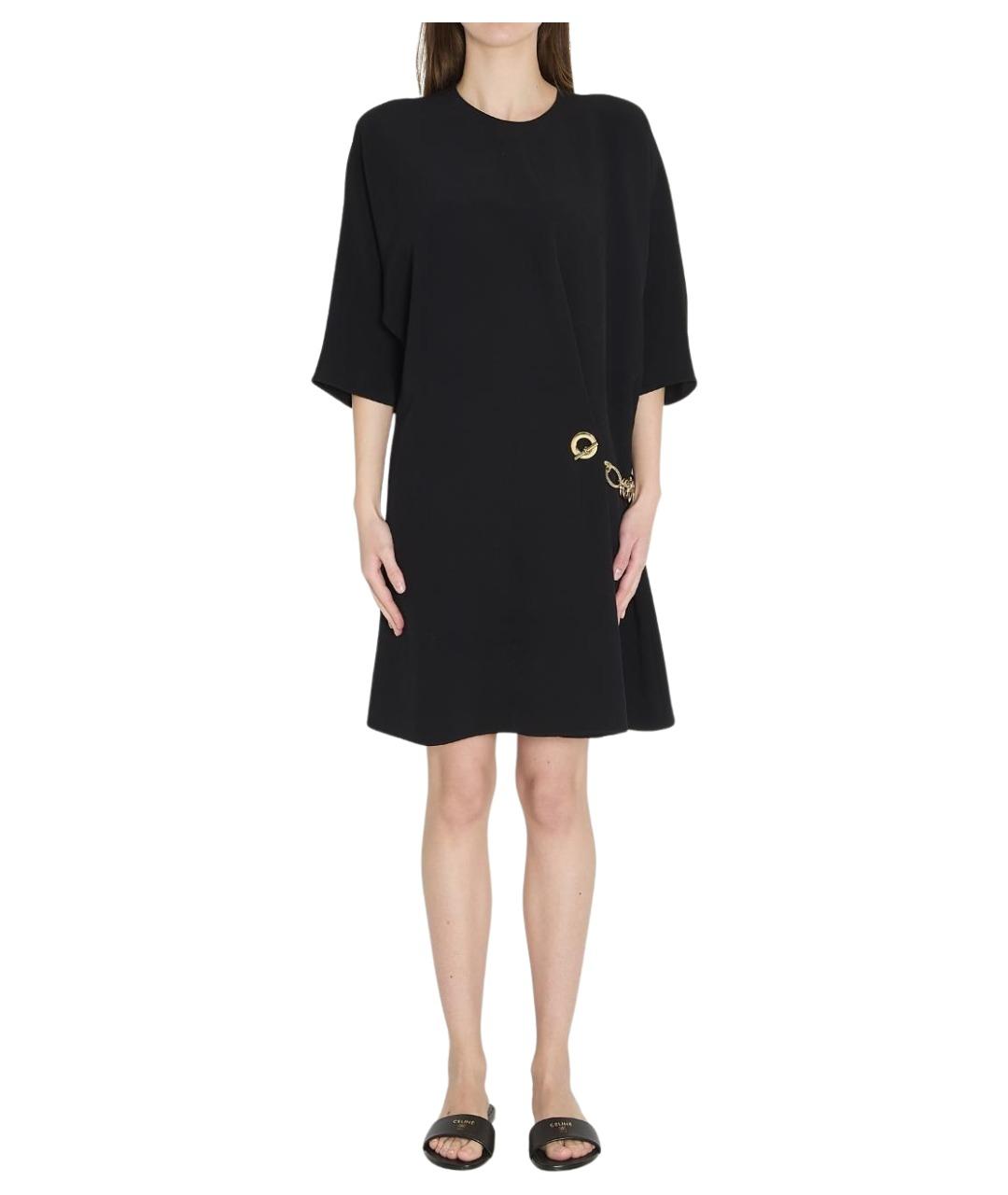 CELINE Черное вискозное повседневное платье, фото 1