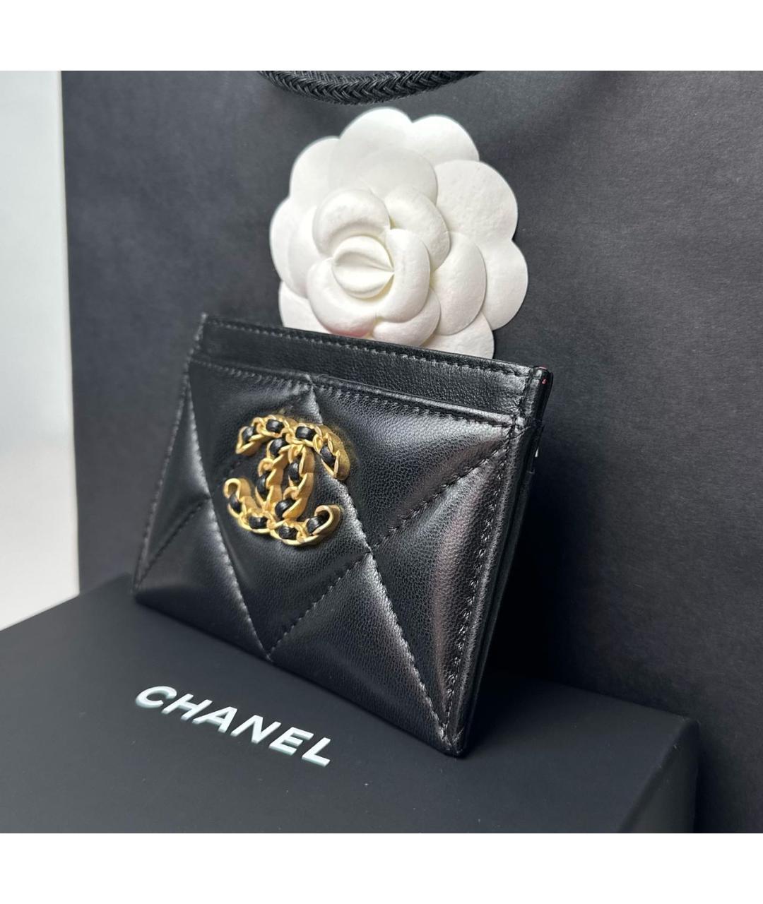 CHANEL Черный кожаный кардхолдер, фото 5