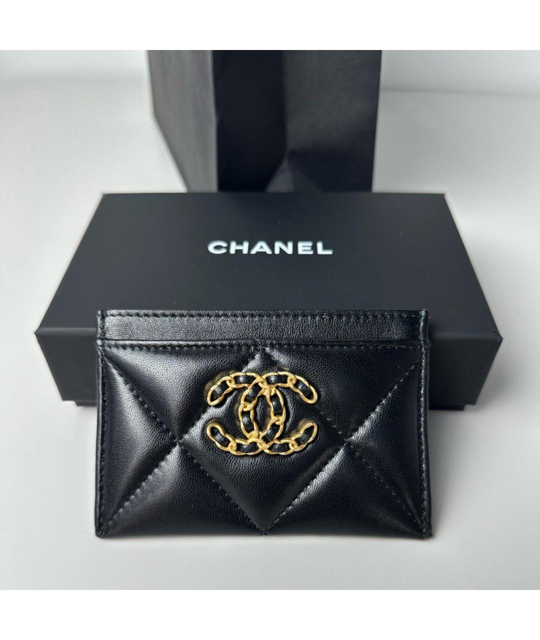 CHANEL Черный кожаный кардхолдер, фото 2