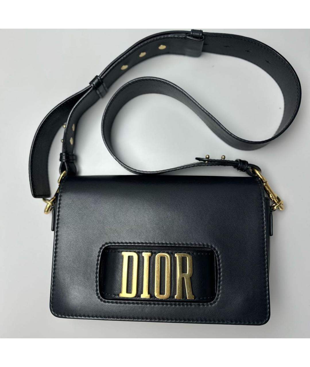 CHRISTIAN DIOR Черная кожаная сумка через плечо, фото 4
