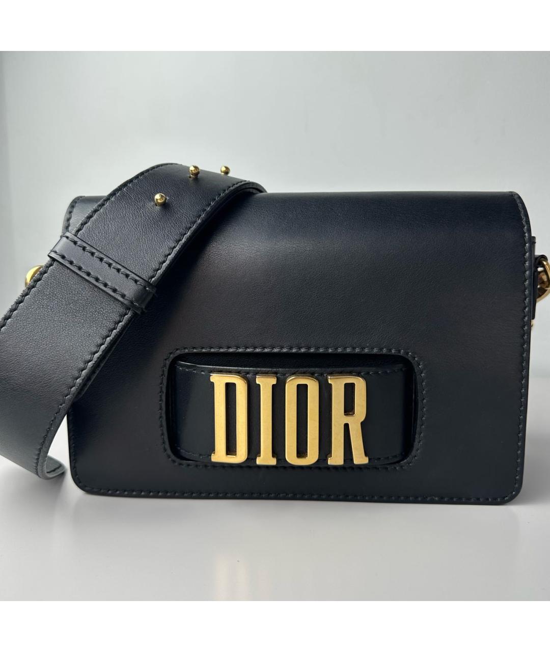 CHRISTIAN DIOR Черная кожаная сумка через плечо, фото 2