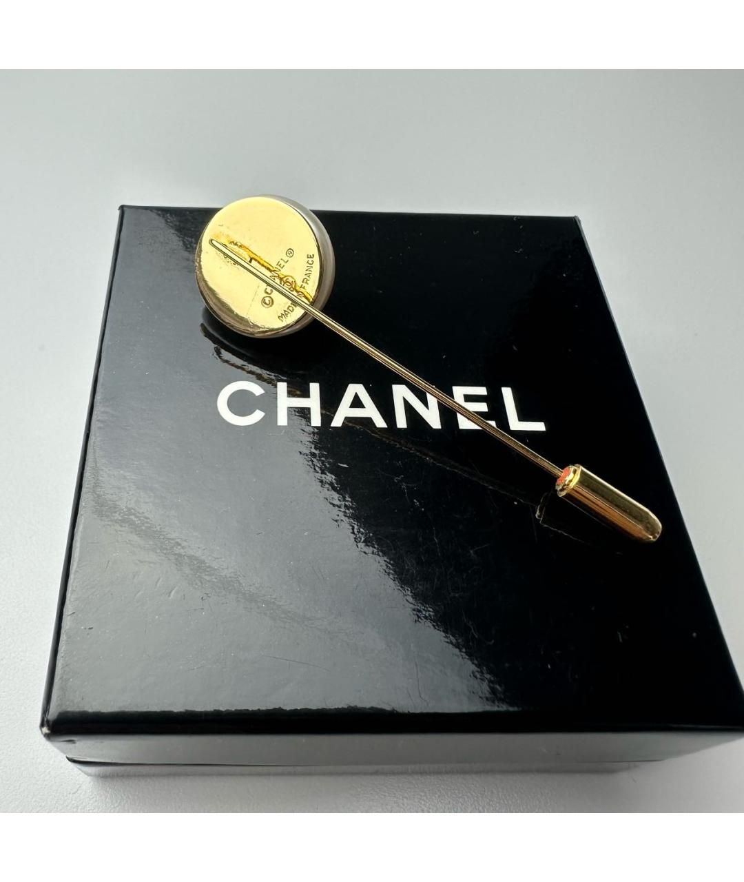 CHANEL Белая металлическая булавка / брошь, фото 7