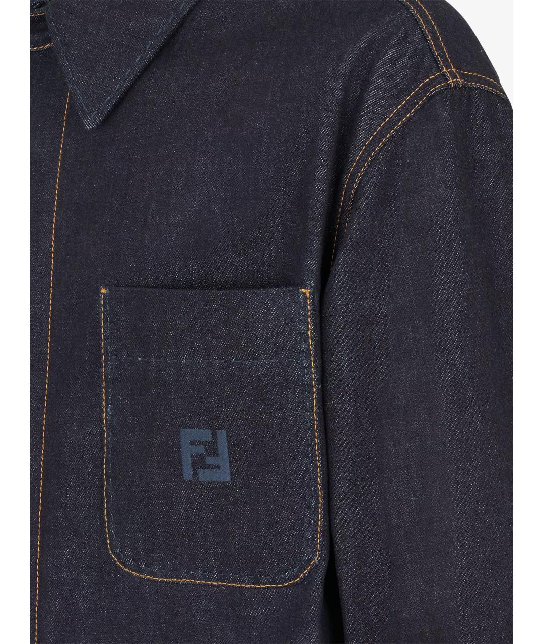 FENDI Темно-синяя хлопковая куртка, фото 3