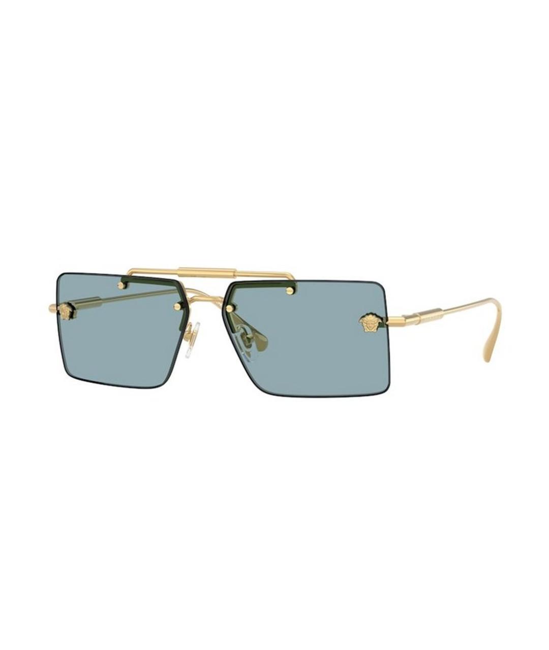 VERSACE Золотые металлические солнцезащитные очки, фото 1