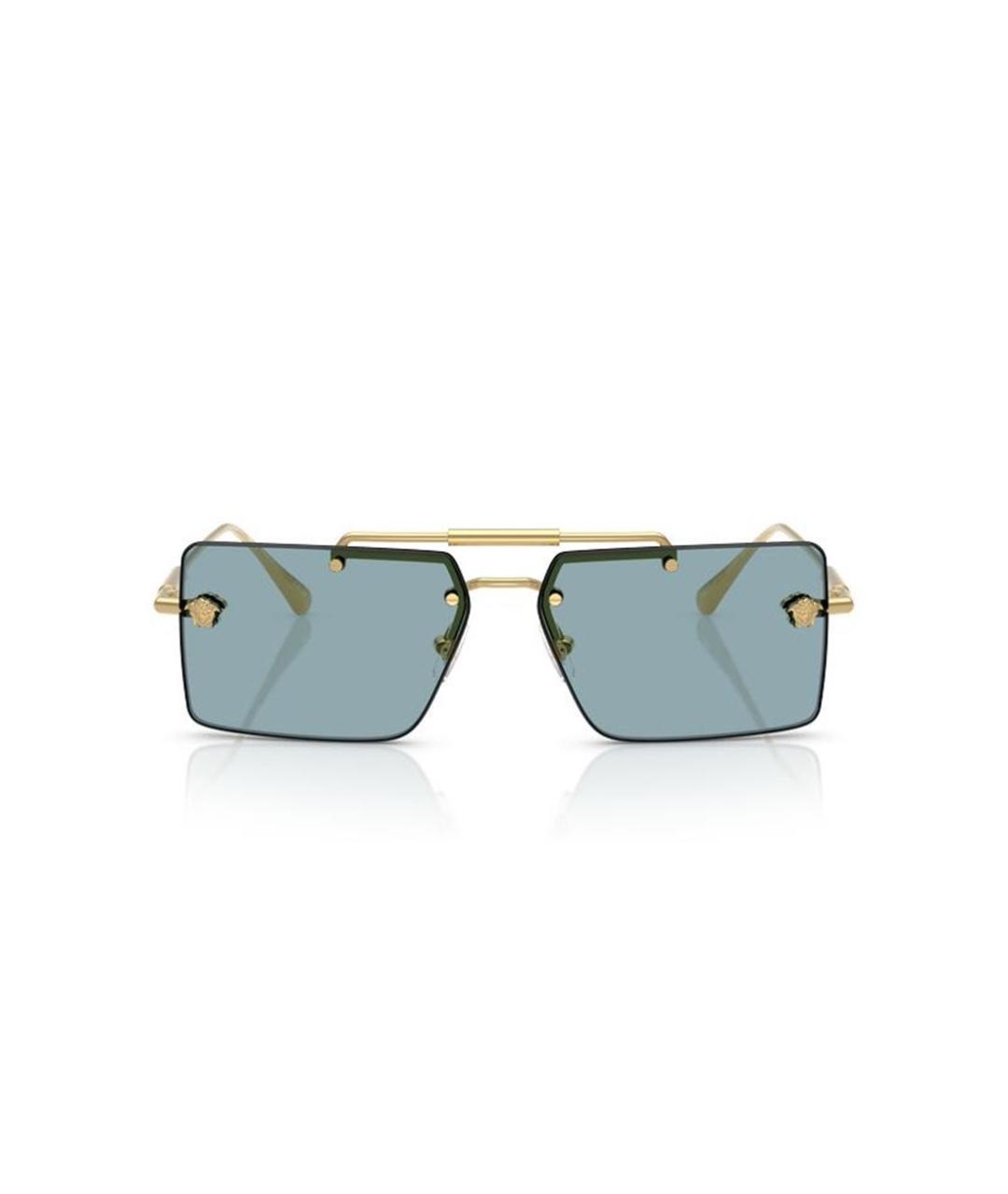 VERSACE Золотые металлические солнцезащитные очки, фото 2