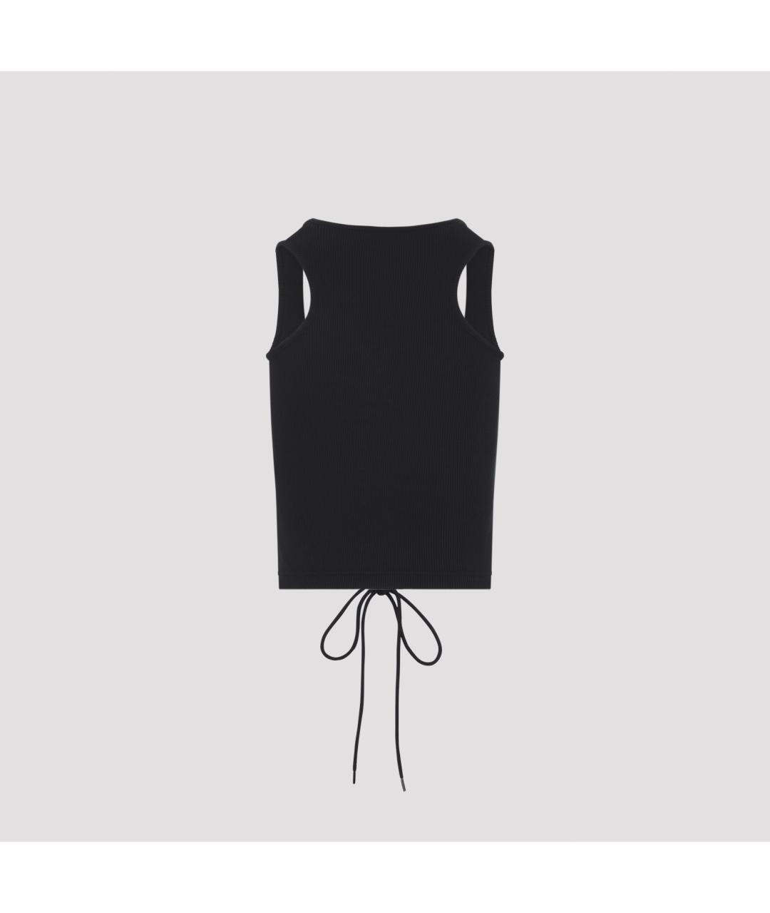 BALENCIAGA Черная хлопковая майка, фото 2