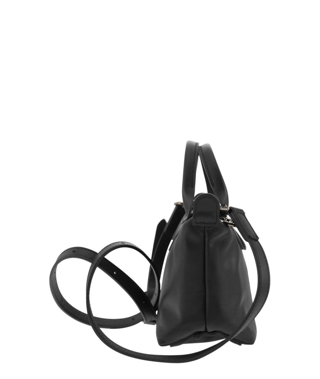 LONGCHAMP Черная кожаная сумка с короткими ручками, фото 3