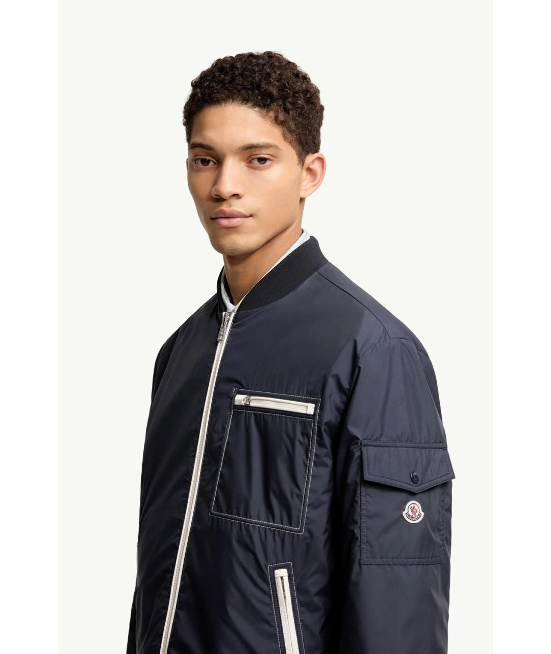 MONCLER Синяя хлопковая куртка, фото 3